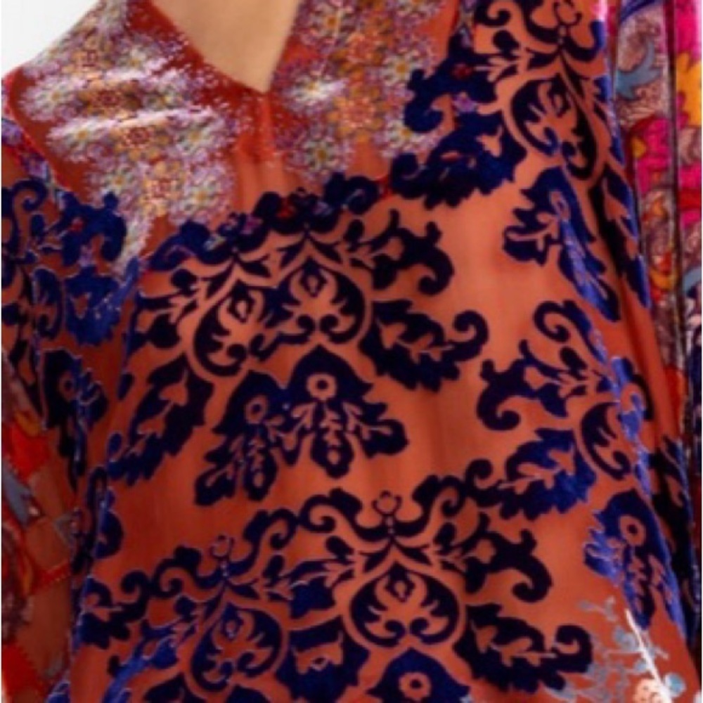 JOHNNY WAS burnout blouse XS